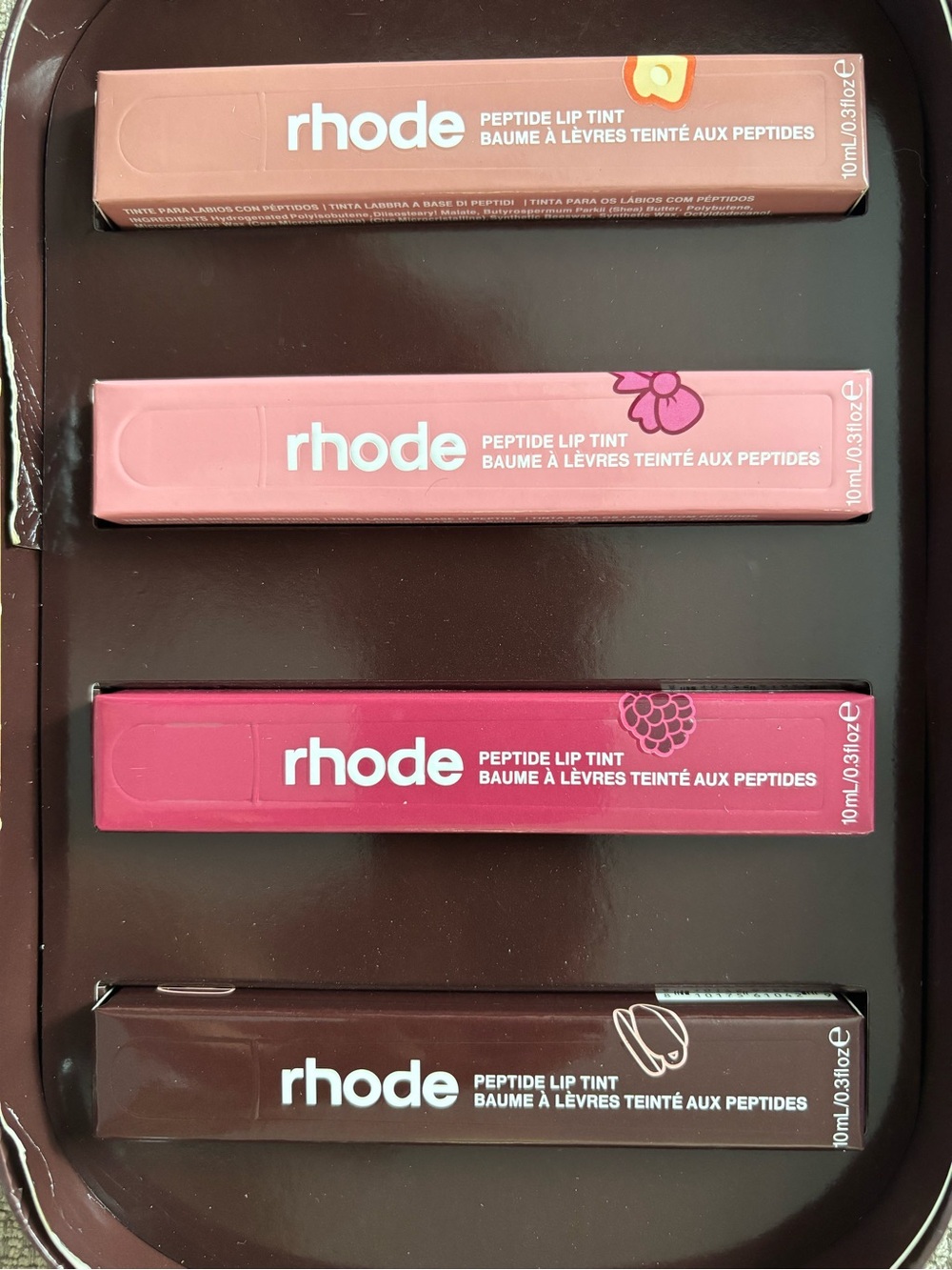 RHODE The Peptide Lip Tint Balm Set-Raspberry Jelly, Toast, Ribbon, Espresso - Picture 2 of 5